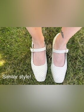 Jones New Year Woven Mary Jane Flats in Cream size 8.5W